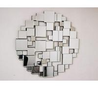 Biznest Modern Round Square Cut Outs Lounge Bathroom Venetian Glitz Accent Mirror 60Cm Mirror Collection Of Biznest Store