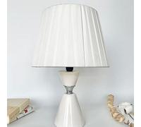 Biznest Multi Colour Ceramic & Chrome Metal Base And Soft White Fabric Shade For A Modern Table Lamp 50 Cm (Hourglass Base T061)