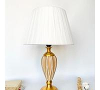 Biznest Multi Colour Ceramic & Chrome Metal Base And Soft White Fabric Shade For A Modern Table Lamp 50 Cm (Faceted Vase T057)