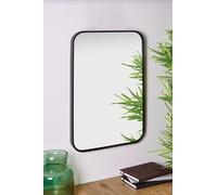 Biznest New Camden Black Curved Aluminium Mirror Room Decoration New Ideas Gift Eye Catching Design 60x40Cm