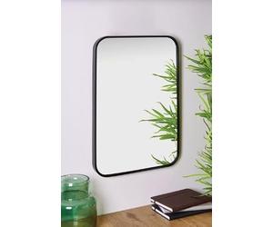 Biznest New Camden Black Curved Aluminium Mirror Room Decoration New Ideas Gift Eye Catching Design 60x40Cm