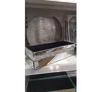 Biznest New Crushed Diamond Crystal Bling Mirrored Tray Storage Box Harper Gem Storage Tray