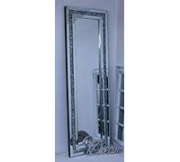 Biznest New Diamond Crush Crystal Large Sparkly Silver Wall Mirror 120X40Cm Living Room The World'S Largest Mirror Collection Of Biznest Store