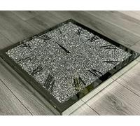 Biznest New Full Crushed Diamante Dial Square Wall Clock Glass Large Clock Home Living Room Decoration (35Cm X 35Cm)