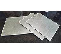 Biznest New Gift Set Of 4 Silver Mirrored Glass Glitter Sparkle Drink Food Placemat