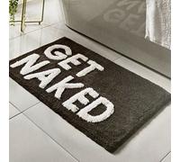 Biznest New Large Super Soft Get Naked Grey Bath Tub Or Shower Mat With Non Slip Backing 100% Polyester 50 X 80Cm