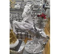 Biznest New White/Silver Horse Resin Decorative Ornament Home Decor Tabletop