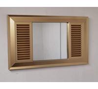 Biznest Old Fashioned Ac Style Shape Window Wall Mirror Simply Stylish Decor Wall Window Mirror 75X56Cm Gold