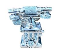 Biznest Old Retro Style Romany Crushed Diamond Square Telephone Crystal Silver Shelf Ornament Bling Home Decor