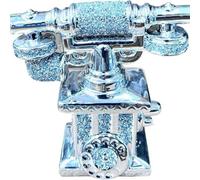 Biznest Old Retro Style Romany Crushed Diamond Telephone Crystal Silver Shelf Ornament Bling Home Décor