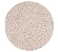 Biznest Pack Of 2 Kitchen Cotton Woven Placemats Natural Round Dining Table Idea Rustic Home Serveware Decor Circular Design 38 Cm
