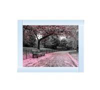 Biznest Park Bench Pink Glitter Liquid Wall Art