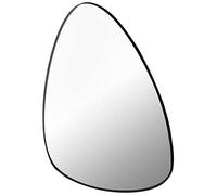 Biznest Pebble Wall Mirror Black Metal Frame Asymmetrical Wall Mounted Vanity Mirror Decorative For Living Room Bedroom Bathroom Entryway 49 X 73.5 Cm