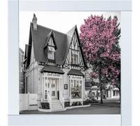 Biznest Picture Liquid 3D Wall Decor Glitter Wall Art Mirrored Frame Home Decoration 55X55Cm (Pink Tree Store Front Fs489)