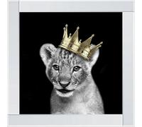 Biznest Prince Cub Gold Picture Liquid 3D Wall Decor Glitter Wall Art Mirrored 55X55Cm B-An301