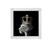 Biznest Queen Lion Gold Glitter Liquid Wall Art