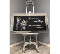 Biznest QUEEN RUNNING GOLD Picture Liquid 3D Wall Decor Glitter Wall Art Mirrored Frame Home Decoration Bedroom Living Room 85x45cm BTY156