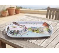 Biznest Rectangle Melamine White Large Tray With Built-In Handle Stunning Design Vanity Tabletop Decor Perfect For Serving Or Display 48.5 X 32.5 X 3 Cm (WIMBORNE)
