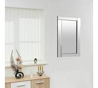 Biznest Rectangle Shape Designer Chole Blenheim Silver Glass Frame Wall Mirror Beautiful Decoration Art Piece Gift (90X60Cm)