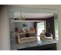 Biznest Rectangle Shape Designer Silver Glitter Wall Mirror Frame Beautiful Decoration Art Piece Gift (80X60Cm)