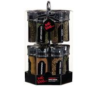 Biznest Revolving Spice Rack Storage Stand 12 Spices Herbs with Chrome Holder