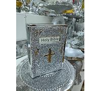 Biznest Romantic Figurines HOLY BIBLE ORNAMENT Book, Silver Wedding Anniversary Present for Couple, Wedding Love Ornaments