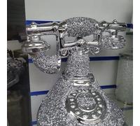 Biznest Romany Crushed Diamond Telephone Crystal Silver Shelf Ornament Bling