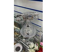 Biznest Romany Crushed Diamond Telephone Crystal Silver Shelf Ornament Bling