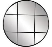 Biznest Round Black Window Mirror Stylish Décor Frame 80Cm