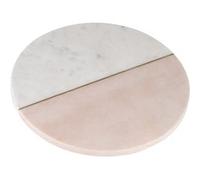Biznest Round Blush Grey Marble Glass Worktop Protector Length: 30Cm Width: 50Cm Depth: 0.5Cm