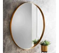 Biznest Large 50Cm Large Round Gold Deep Aluminium Frame Wall Mounted Mirror Bathroom Living Room A Must Have Mirror Very Good Size