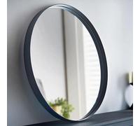 Biznest Round Mirror Black Deep Aluminium Frame Wall Mounted Mirror Bathroom Living Room A Must Have Mirror Very Good Size (80Cm)