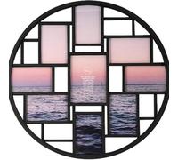 Biznest Round Multi Aperture Picture Frame Collage Wall Décor Holds Nine 4X6 / 5X7 Photos Memories Holds 9 Photos (Black)