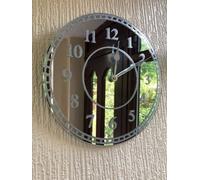 Biznest Round Silver Sparkle Glitter Mirrored Wall Clock 35Cm