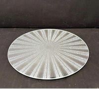 Biznest Round Sparkle Mirrored Glass Glitter Silver Candle Plate- An Elegant Addition To Your Home- Best Gift 2 X 20Cm