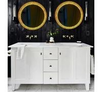 Biznest Round Zig Zag Bathroom Led Mirror Lights Illuminated Demister Pad Antifog Touch (40X40Cm)