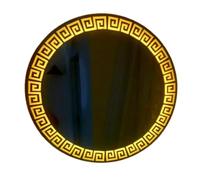 Biznest Round Zig Zag Bathroom Led Mirror Lights Illuminated Demister Pad Antifog Touch (60x60cm)