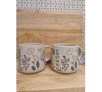 Biznest Set of 2 Boho Soul Floral Mugs Stylish and Decorative Gift