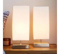 Biznest Set Of 2 Charlotte Touch Dimmable Table Lamps, Modern Touch Control Lighting 12 X 31Cm (Cream)