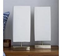 Biznest Set Of 2 Charlotte Touch Dimmable Table Lamps, Modern Touch Control Lighting 12 X 31Cm (Grey)