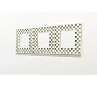 Biznest Set Of 3 40X40Cm Box Border Decorative Wall Mirror Square Home Decor Art Deco Style Mirrors Design