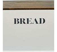 Biznest Set Of 3 Rectangle White Canisters Bread Bin Labelled Tags Matt Ivory Tone Kitchen Storage Decoration 16.8X42X23 Cm