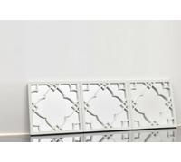 Biznest Set Of 3 Silver Moroccan Tile Mirrors Moroccan Wall Art Hanging Mirror Square For Hanging And Wall Decor Small Sliver Home Accessories Gifts (WHITE)