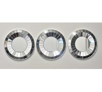 Biznest Set Of 3 Silver Style Art Decor Round Wall Mounted Mirror Home Decor wall Mirror Deautifull Living Room Bedroom Hallway Mirrors