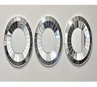 Biznest Set Of 3 Silver Style Art Decor Round Wall Mounted Mirror Home Decor Wall Mirror Deautifull Living Room