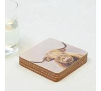 Biznest Set Of 4 Elegant Corkback Coasters Rustic Farmhouse Style Drinkware, 10X10Cm, Perfect For Home Decor & Table Protection (H