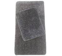 Biznest Set Of 4 Large Romany Gypsy Washable Non Slip Sparkly Design Mats Rugs Caravan 80X120Cm (Black Silver)