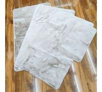 Biznest Set Of 4 Washable Mat Sparkly Design Mats Rugs Caravan Non Slip For Entryway 75X125Cm (3Pc) & 50X67Cm (1Pc) (Beige, Large)