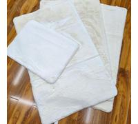 Biznest Set Of 4 Washable Mat Sparkly Design Mats Rugs Caravan Non Slip For Hallway 75X125Cm (3Pc) & 50X67Cm (1Pc) (Cream, Large)