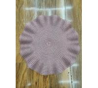 Biznest Set of 6 Round Wavy Rattan Placemat 38 cm, Durable & Stylish Table Mats for Home Dining & Décor (GLITTER ROSE GOLD)
